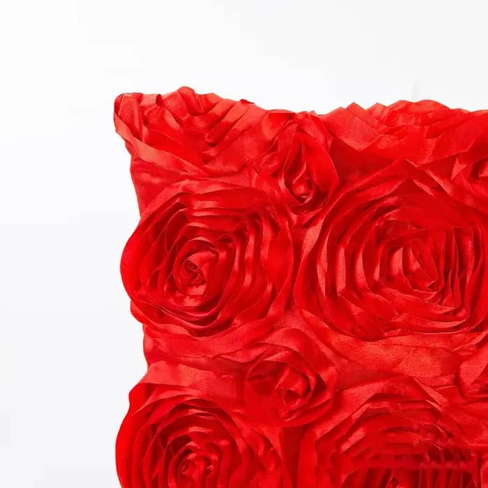 2 pièces 40*40CM fantaisie cadeau de mariage taies d'oreiller décoratif taie d'oreiller Rose fleur hôtel doux vin rouge housse de coussin