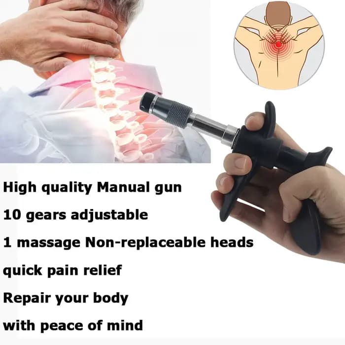 Nouvel outil de chiropratique : pistolet de massage manuel portable efficace pour soulager les douleurs dorsales et améliorer la mobilité des membres.