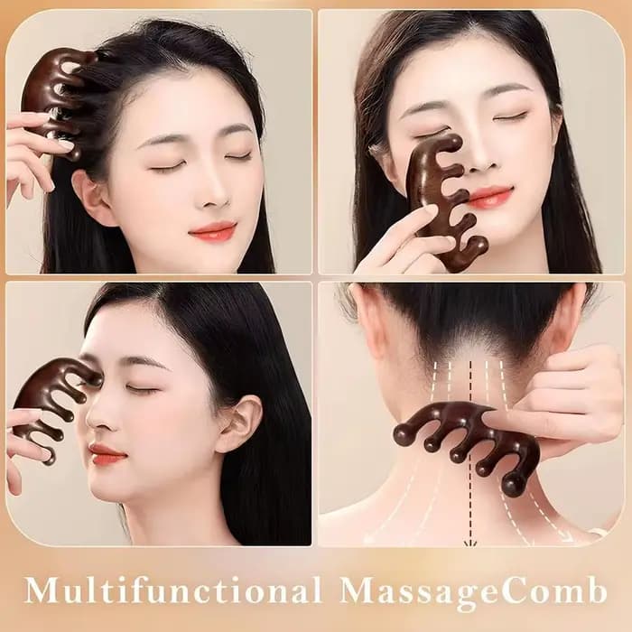 Peigne de massage à cinq pattes en bois de santal naturel