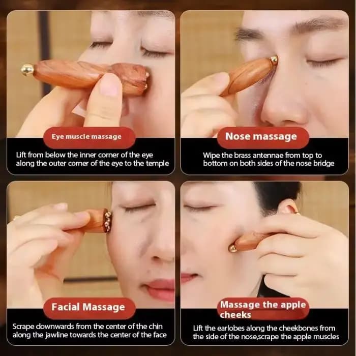 Bâton de massage des yeux en laiton Lotus