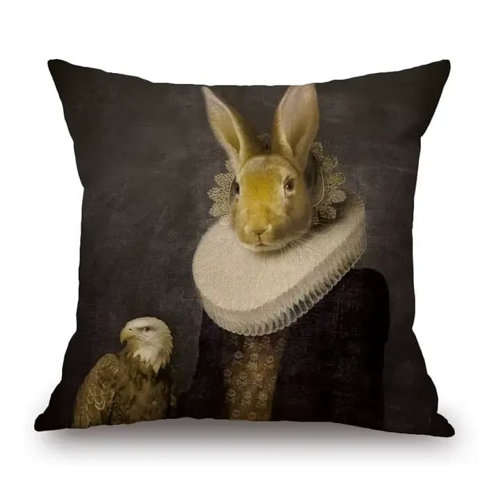 Housse de coussin en forme de mouton, lapin, chien, décor, joli affiche d'animaux, taie d'oreiller Beige, décoration de canapé pour la maison