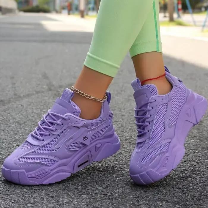 Femmes rose plate-forme chaussures de sport semelle épaisse grosses chaussures décontractées femmes printemps Tennis mode sans lacet en plein air marche baskets