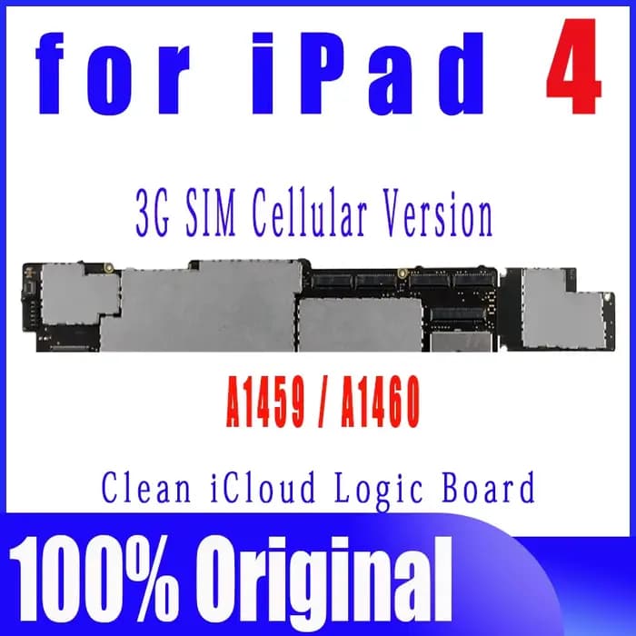 Carte mère originale sans iCloud pour iPad 4, A1458 A1459 A1460 et pour iPad 3, A1416, A1403, A1430, avec puces système IOS