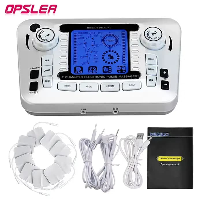 Électrostimulateur TENS EMS masseur Stimulation musculaire électrique 12 Modes dispositif de physiothérapie basse fréquence traitement de Relaxation