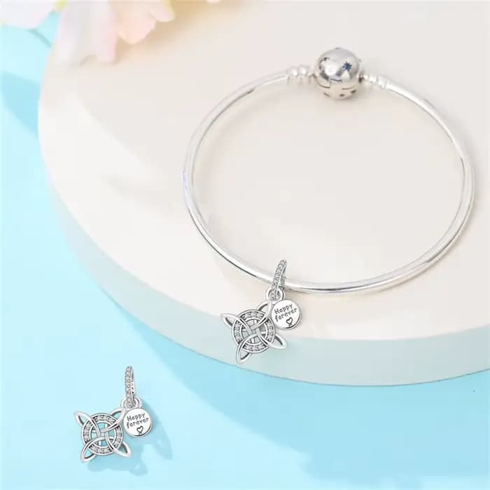 925 argent Sterling noeud celtique Romance liberté éternité pendentif breloque ajustement Original bracelets porte-bonheur femmes bijoux à bricoler soi-même cadeau