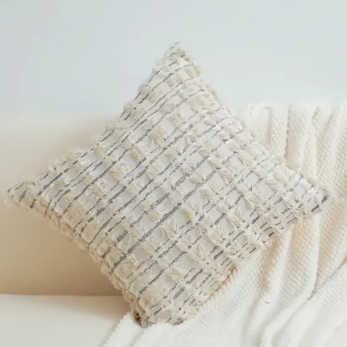 Housse de coussin en cuir PU tissé à la main, taie d'oreiller de luxe en mélange de laine, adaptée à la maison, au hôtel, décoration de canapé