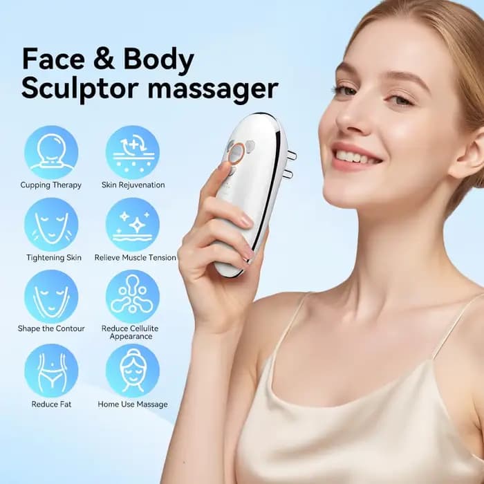 Appareil de massage 3 en 1 à lumière rouge pour le visage et le corps