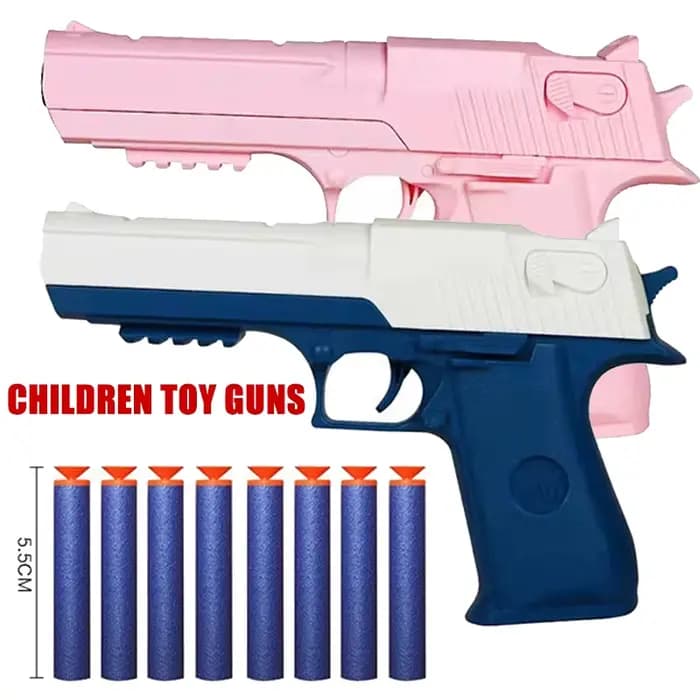 Pistolet jouet en plastique pour enfants, lanceur manuel de fléchettes en mousse, modèle de tir, jouet d'extérieur pour enfants, cadeau