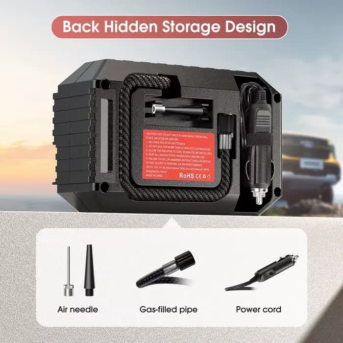 CARSUN Mini pompe à Air gonfleur de pneu voiture électrique Mini 20L/Min compresseur d'air Portable pour voiture motos vélo gonflable