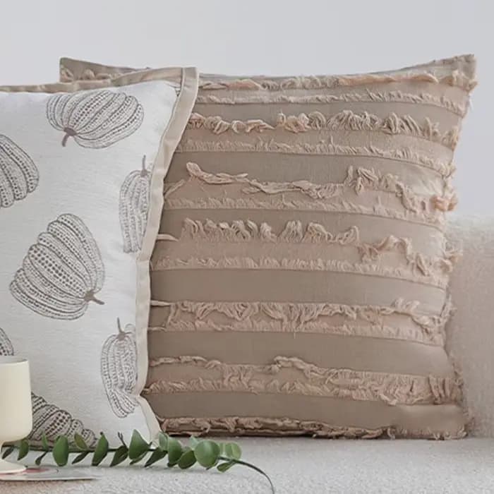 Juste de Coussin en Velours Jacquard de Haute Qualité, Taie d'Oreiller avec Ligne Géométrique, Décoration Chaude, Style Ins pour Canapé, 45x45cm
