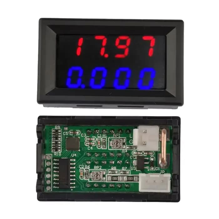Voltmètre numérique DC 500V 10A voltmètre numérique tension rouge bleu voltmètre ampèremètre voltmètre jauge électromobile moto voiture