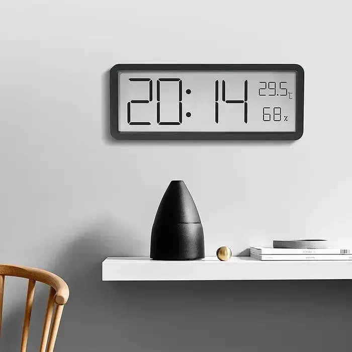 Écran LCD horloge murale numérique temps température humidité affichage de l'heure horloge électronique horloge numérique de bureau alimenté par batterie