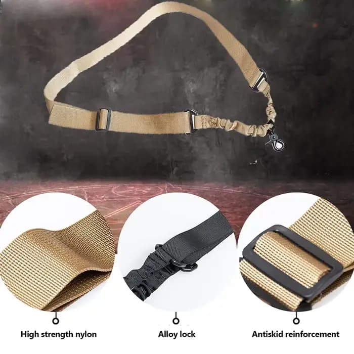 Écharpe de chasse tactique simple à trois points, sangle d'épaule réglable pour fusil, équipement de tir en plein air, accessoires de transport pour pistolet