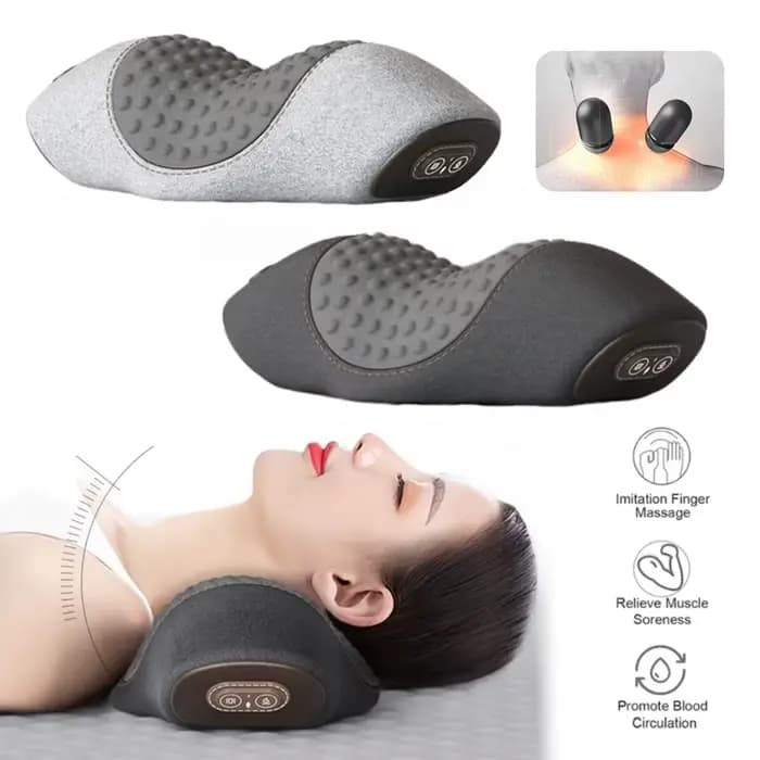 Oreiller masseur de cou électrique civière cervicale chauffage Vibration Massage dos Traction orthopédique oreillers de couchage soutien