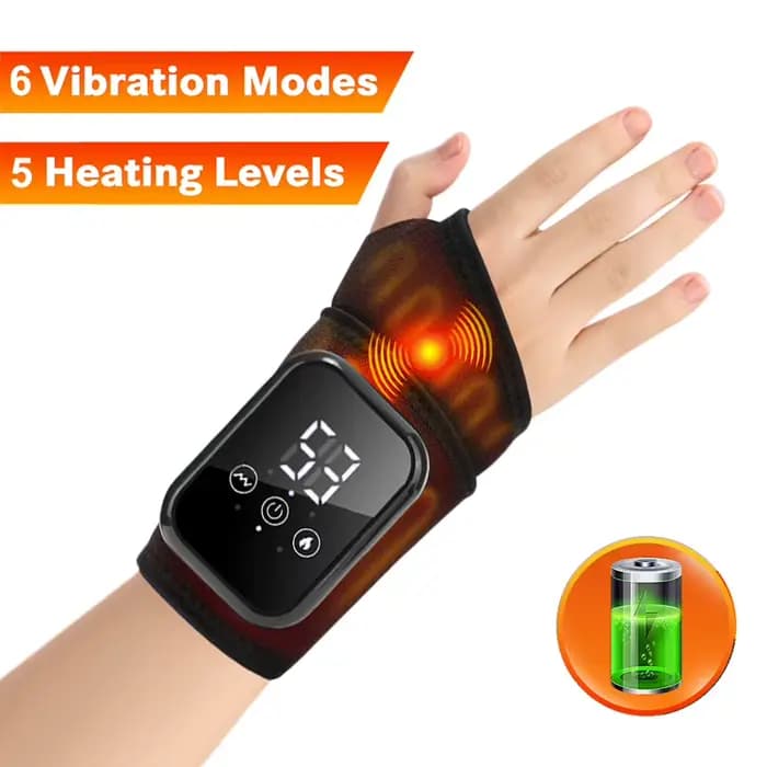 Enveloppement de poignet de main de chaleur et de massage rechargeables, dispositif de thérapie sans fil pour le soulagement du canal carpien