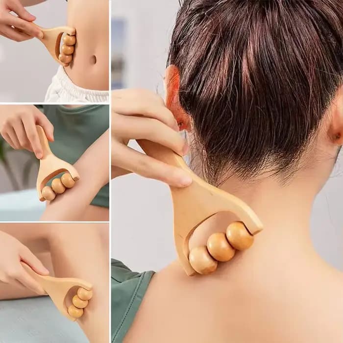 Mini masseur à rouleaux en bois