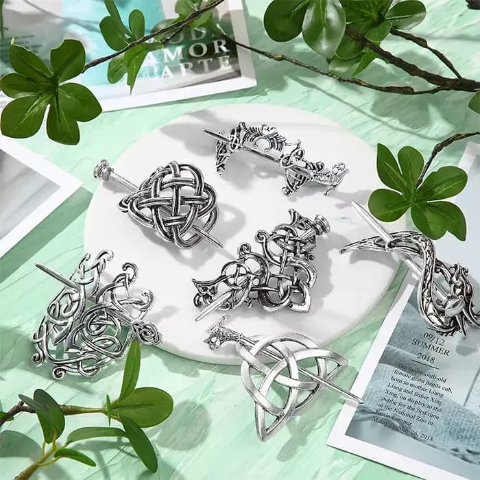 Épingles à cheveux celtiques pour femmes, pinces à cheveux celtiques Viking, bâton à cheveux à nœud celtique, Barrette à cheveux en métal, épingle à cheveux rétro, accessoire pour cheveux