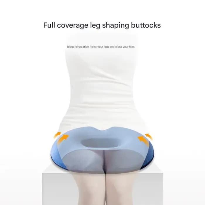 Coussin de siège en mousse à mémoire de forme pour soulager la douleur des hémorroïdes et des coccyx – Donut orthopédique au design creux