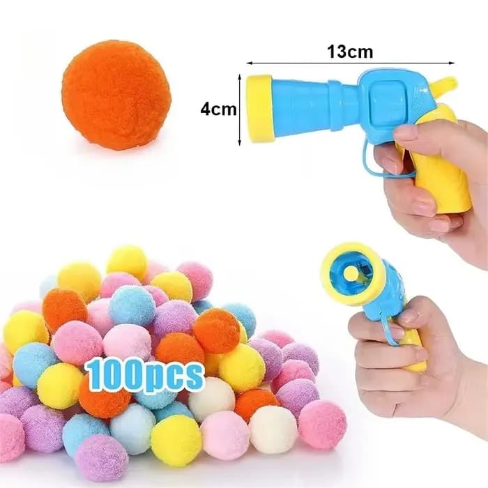 Jouets interactifs pour chat, jouet d'entraînement au lancement pour chaton, Mini pistolet de tir créatif, jeux de balle en peluche extensible, fournitures pour animaux de compagnie