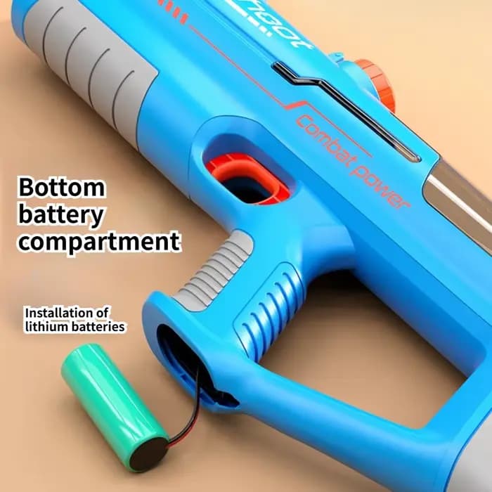 Pistolet à eau électrique automatique grande capacité, jouet aquatique pour l'extérieur, la plage, les jeux de plage et cadeau d'anniversaire ou de vacances
