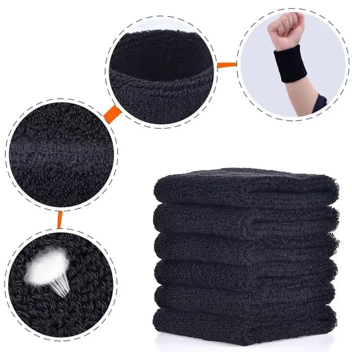 Bracelet de sport absorbant la sueur, protège-poignet évacuant l'humidité pour le Tennis, le basket-ball, la course à pied, 6 pièces