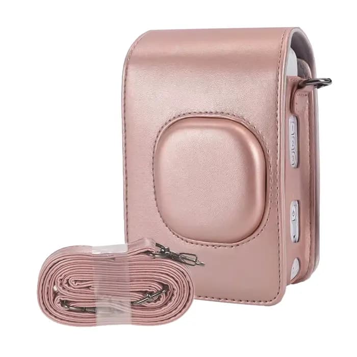 Étui pour appareil photo instantané de taille compacte, sac en cuir PU avec bandoulière, Compatible avec Fujifilm Fuji Instax mini LiPlay