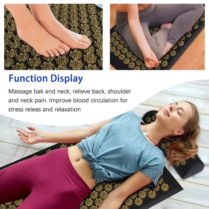 Pranamat Eco Lotus Spike Mat Acupuncture Massage Coussin Kuznetsov's Applicateur pour Cou Pied Dos Yoga Acupression