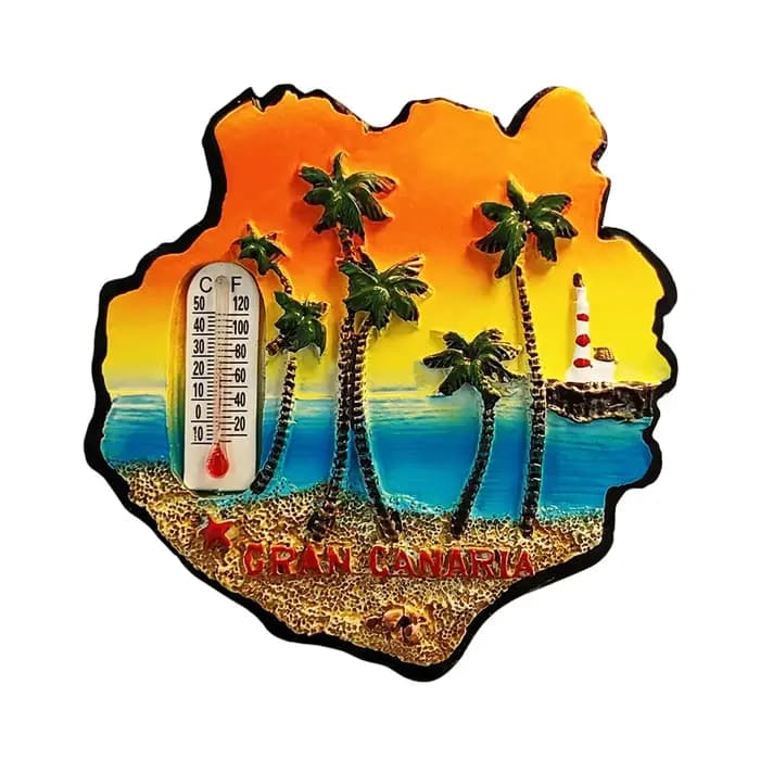 Espagne, Gran Canaria, Coucher de soleil, Stéréoscopique 3D, Souvenirs touristiques, Peinture en résine, Décoration intérieure, Aimants de réfrigérateur
