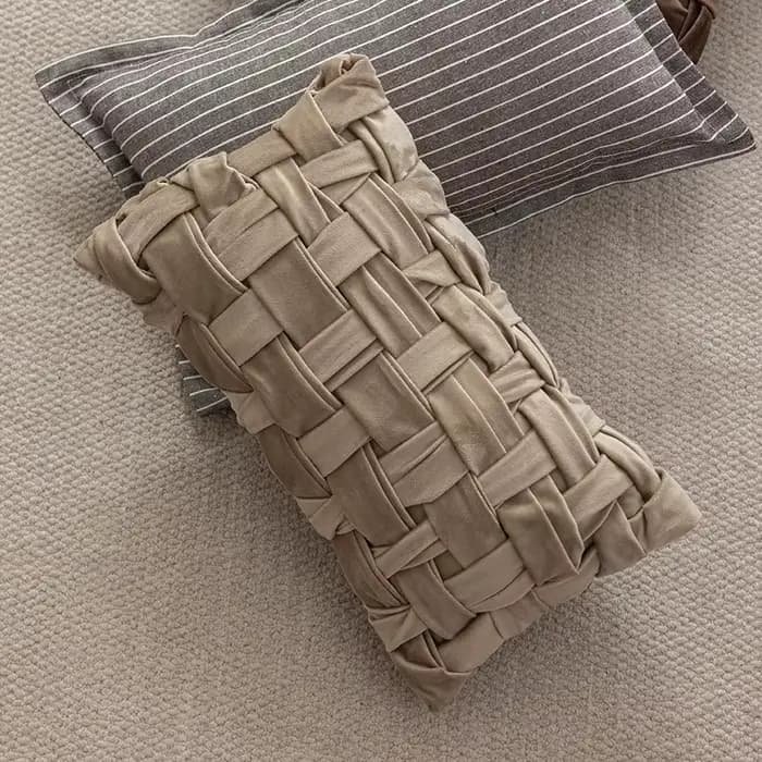 Housse de coussin tissée de luxe moderne, taie d'oreiller tissée artisanale italienne haut de gamme, housse de coussin de canapé et de chevet tendance, décoration intérieure
