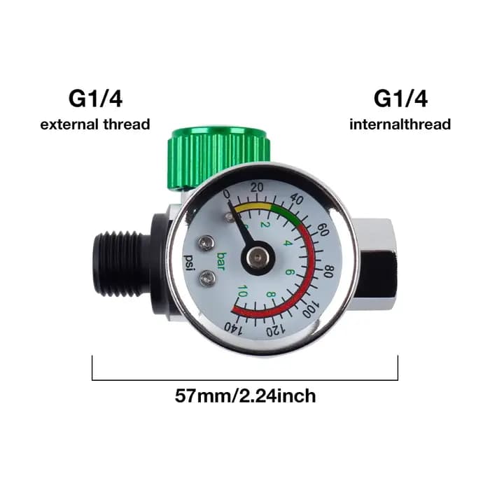 Régulateur de pression d'air pour pistolet à peinture (0-140 PSI), filetage G1/4, outil pneumatique, régulateur de précision pour pistolet à peinture, pour peinture automobile