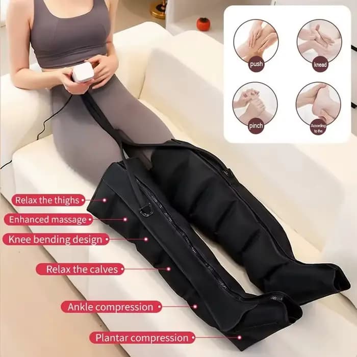 Masseur de jambes pneumatique électrique version étendue pour une relaxation profonde des cuisses
