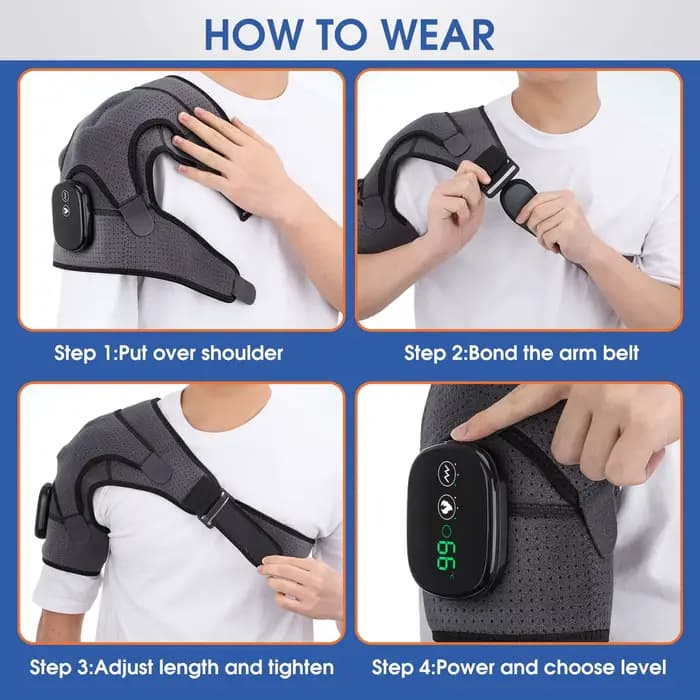 Appareil de Massage chauffant, thérapie infrarouge, Vibration, masseur électrique d'épaule, ceinture enveloppante pour le cou, le dos, le corps, soulagement de la douleur de l'arthrite