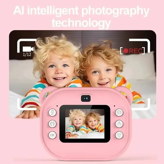 Appareil photo numérique pour enfants, impression instantanée, caméra à impression thermique, impression Photo instantanée, jouets vidéo + carte mémoire 32G