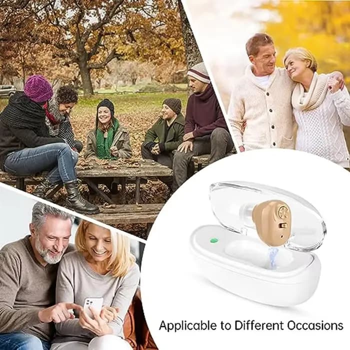 Aide auditive rechargeable pour les personnes âgées, réduction du bruit, batterie longue durée, aide auditive avec base portable