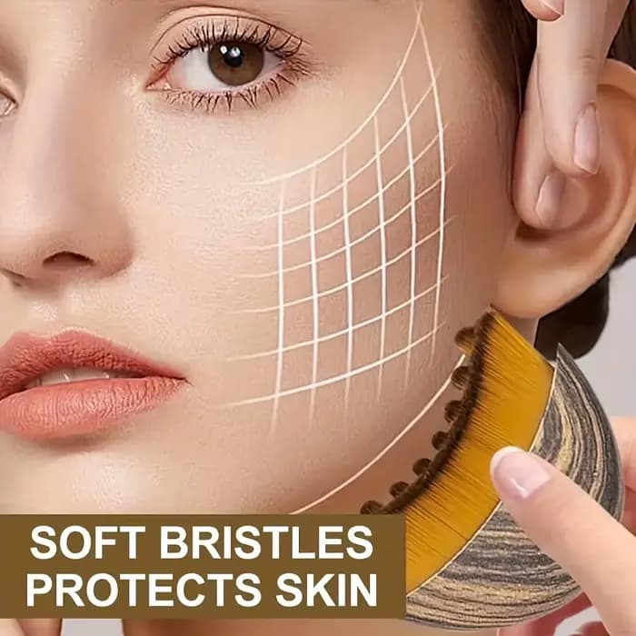Visage lymphatique 2 pièces-tête ovale et poils souples pour soulager les poches