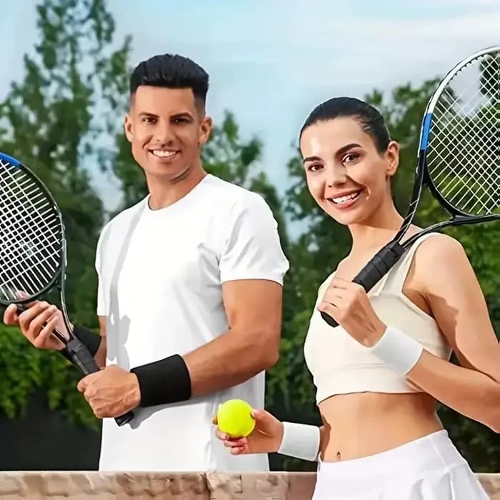 Lot de 1 à 4 paires de bandeaux de poignet en coton respirant, absorbants la transpiration, pour le tennis, le football, le basketball, la course à pied et la gym