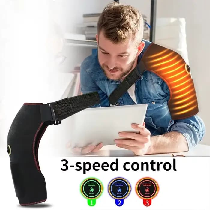 Masseur d'épaule électrique avec coussin chauffant, ceinture de massage par vibration, attelle thermique pour la relaxation et le soulagement de la fatigue