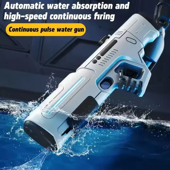 Nouveau pistolet à eau électrique Pulse, tir continu, laser, jouet pour enfants, grande capacité, absorption automatique de l'eau, jouet d'été