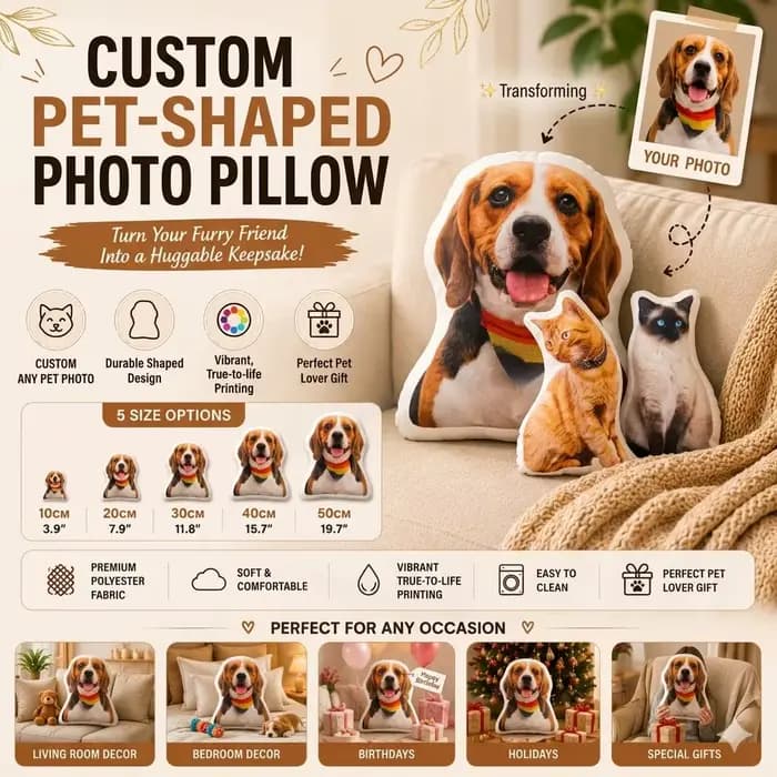 Coussin personnalisé avec photo d'animal