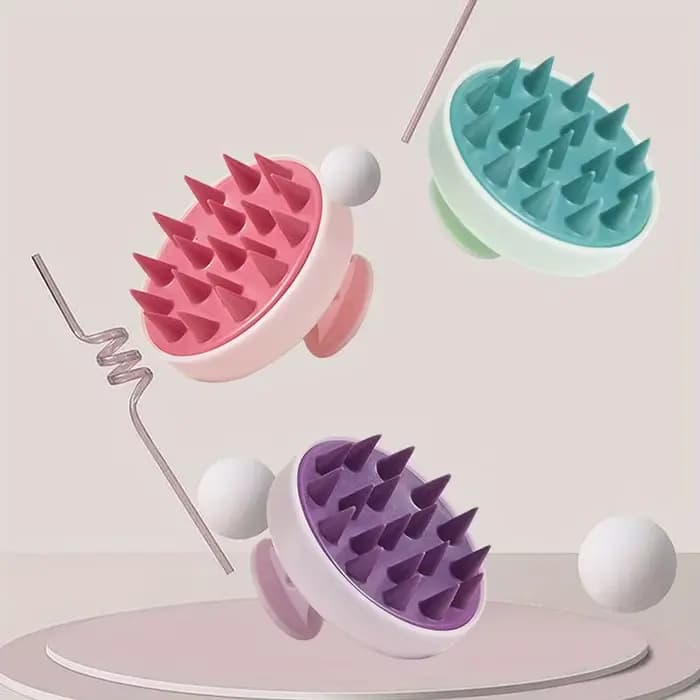 Masseur de cuir chevelu en silicone et brosse à shampoing