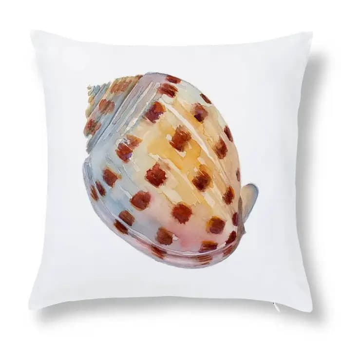Juste de coussin à motif de conque de style marin