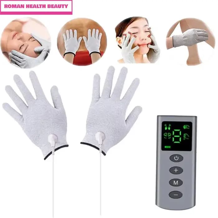 Offre spéciale TENS/EMS gants de Massage 4 Mode stimulateur musculaire de la paume Portable beauté physiothérapie poche soulagement de la douleur masseur gant