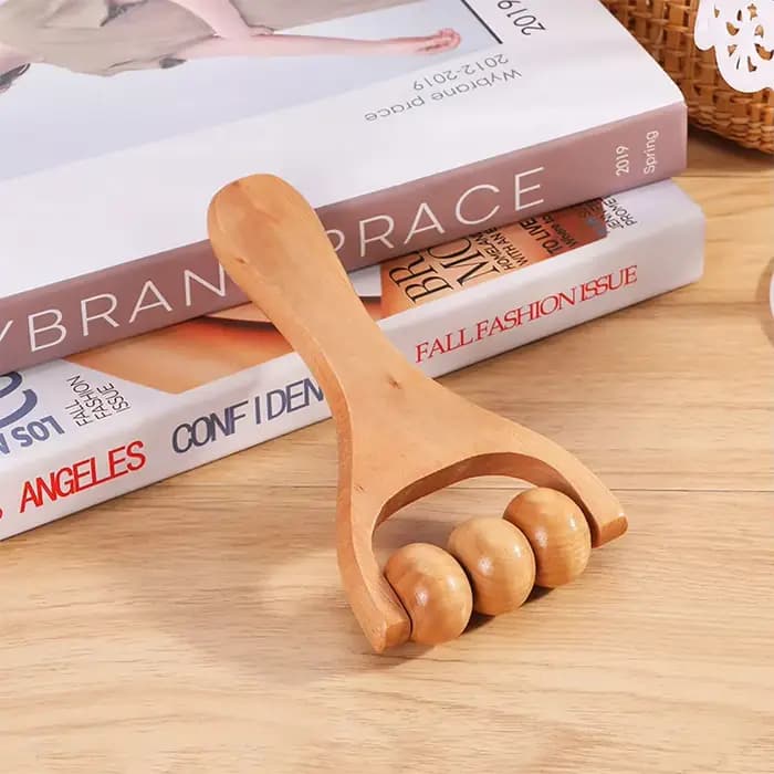Mini masseur à rouleaux en bois