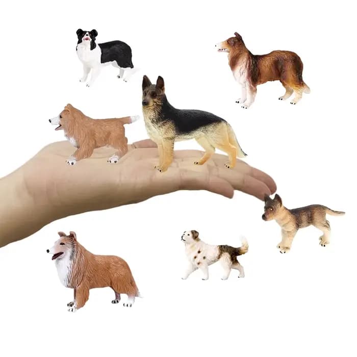 Border collie Labrador caniche Chihuahua chien Figurines d'animaux figurine modèles de jouets décor à la maison enfants cadeaux animaux de ferme en plastique