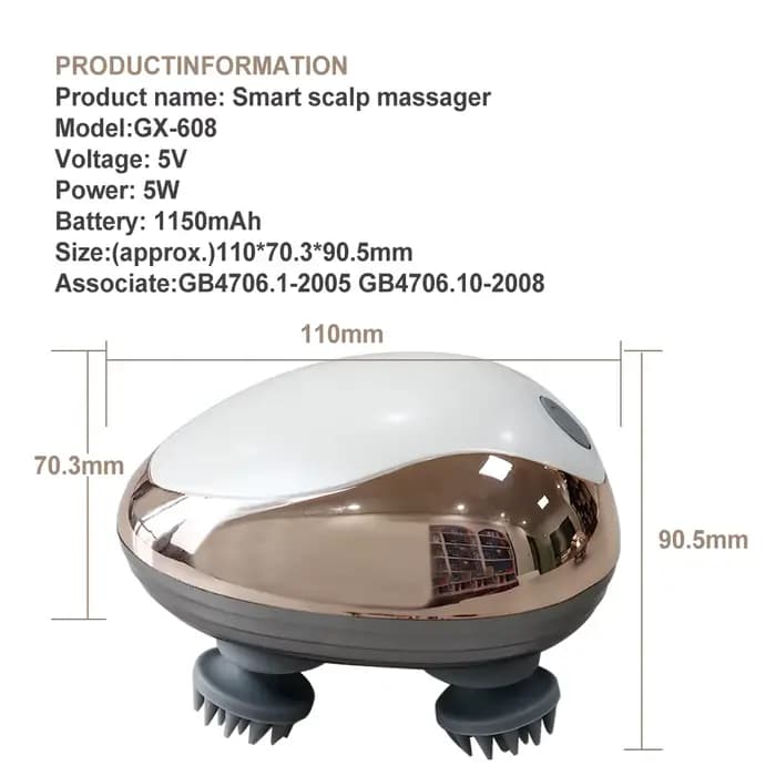 Appareil électrique de Massage de tête par Vibration du cuir chevelu