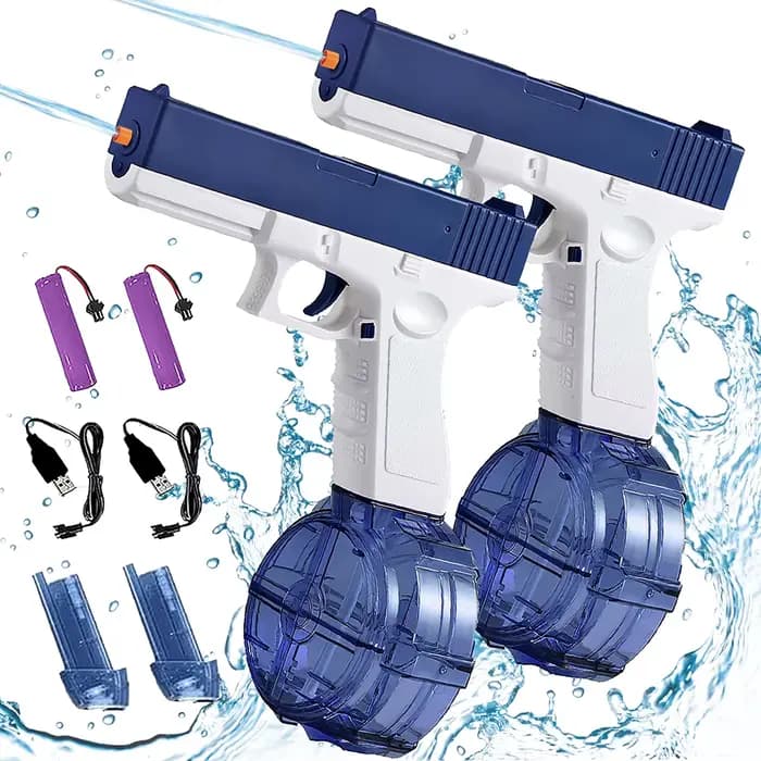 Pistolet à eau électrique rechargeable, pulvérisation automatique et manuelle, portée jusqu'à 32 pieds, pour adultes et enfants