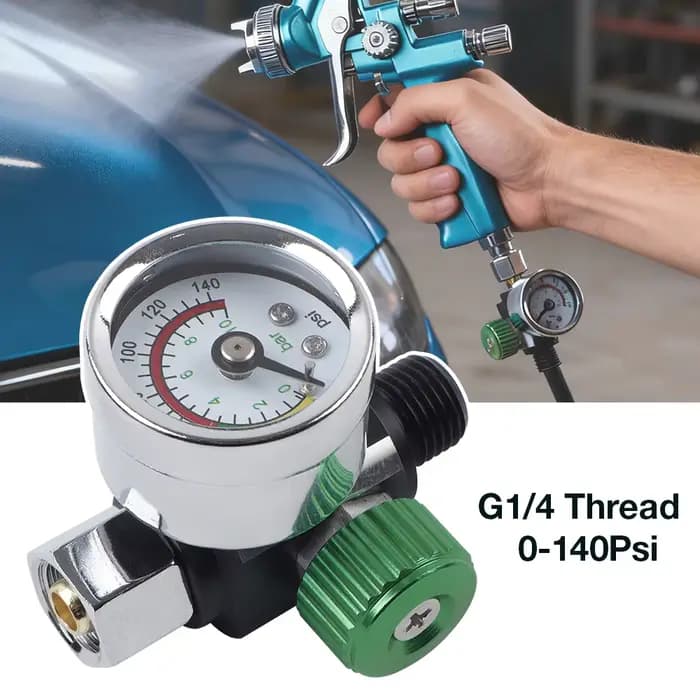 Régulateur de pression d'air pour pistolet à peinture (0-140 PSI), filetage G1/4, outil pneumatique, régulateur de précision pour pistolet à peinture, pour peinture automobile