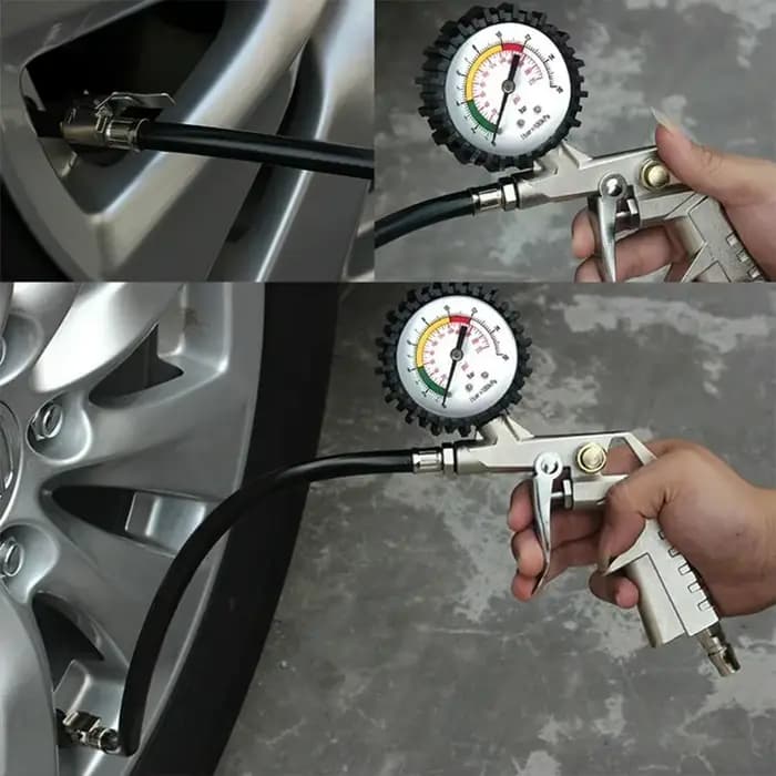 Pistolet gonfleur professionnel pour jauge de pression des pneus 220 PSI 16 bars, outil de compresseur d'air haute précision