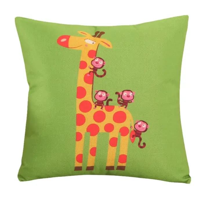 Housse de coussin imprimée chien Animal de dessin animé 45x45cm, pour siège de voiture, maison, salon, canapé, oreiller décoratif pour enfants