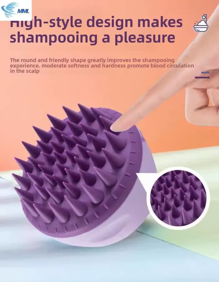 Brosse de massage pour le cuir chevelier en silicone doux pour la peau